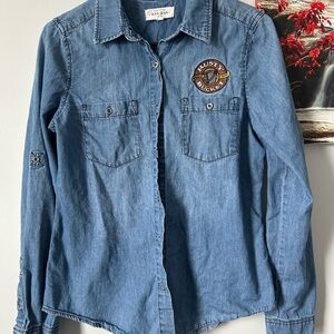 Blue Denim Button-Up Shirt